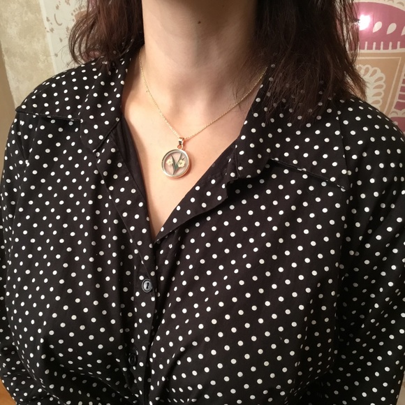 Lane Bryant Polka Dot Button Down Top - Picture 4 of 11